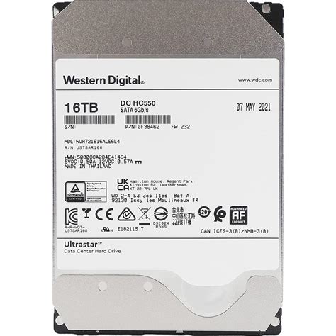 Western Digital UltraStar HDD Desktop Storage 16TB 7200RPM SATA 6Gb S