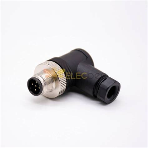 M12 Field Wireable Connector A Code Right Angle 5pin Male Non Shield