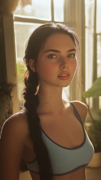 A Woman With A Braid In Her Hair Premium Ai Generated Image