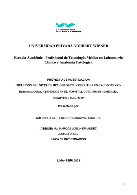 Sandoval Suclupe Giomer Universidad Privada Norbert Wiener