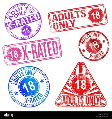 Adult Censored Adults Stamp Eighteen Rubber Adult Print Censored Stock Vector Image