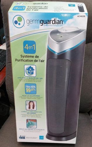 Pack Germ Guardian Ac E Tower Air Purifier With Hepa Filter