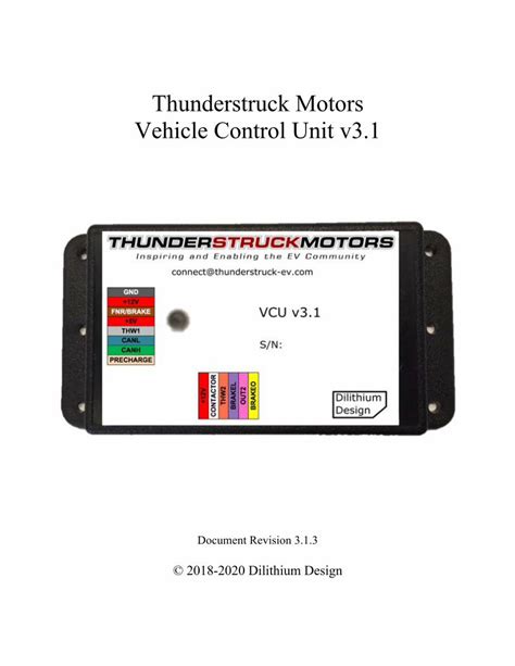 Pdf Thunderstruck Motors Vehicle Control Unit V3 Dokumentips