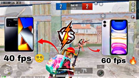 Iphone 60 Fps🔥 Vs Android 40 Fps😣 1v1 Tdm Fight Pure 1v1 Tdm Fight