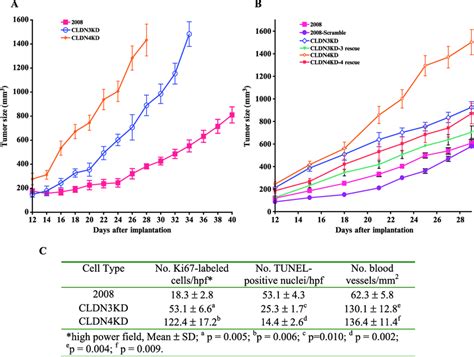 Cldn3 And Cldn4 Control The Growth Of Ovarian Tumor Xenografts In Vivo