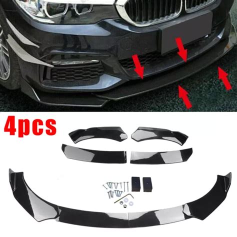 Universal Gloss Black Car Front Bumper Protector Lip Body Splitter