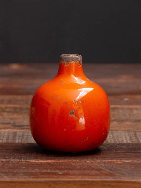 Chehoma D Coration Vases Petit Vase C Ramique Orange