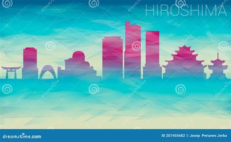 Hiroshima Abstract Art Color Drawing Hiroshima Sketch Vector