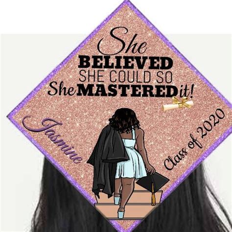 Graduation Cap Topper Decoration She Believed She Could So Etsy