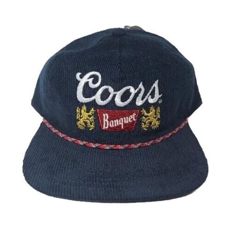 Coors Banquet Navy Red Rope Corduroy Snapback Retro Vintage Classic Hat Nwt Ebay