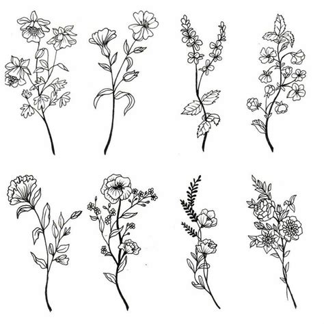 Wildflower Tattoo Drawing - Printable Calendars AT A GLANCE