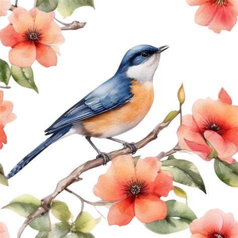 Watercolor Paintings Of Colorful Birds Ai Generated 33053148 PNG