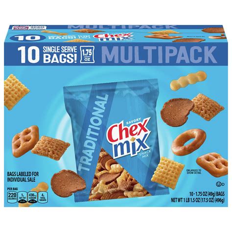 Chex Mix Snack Mix Traditional Savory Single Serve Bags Multipack Main