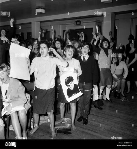 Screaming Girl Fans Greet The Beatles Last Night On Their Appearance In Leicester Sold Night