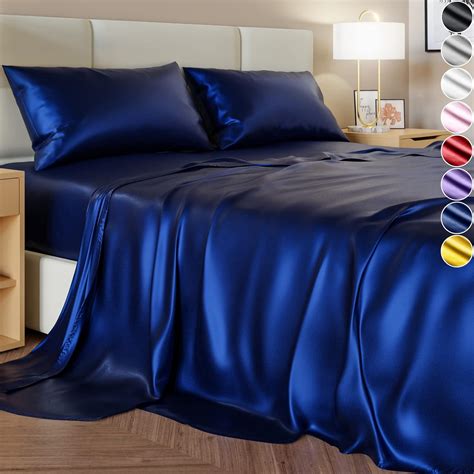 Satin Sheets King Size 4 Pieces 8 Colors Silky Satin