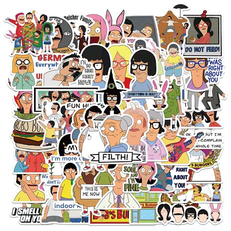 50pcs Bobs Burgers 1 Stickers Au Sticker World