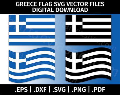 Greece Flag SVG Vector Clip Art Cut Files for Cricut - Etsy