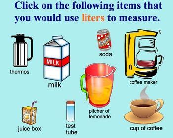 Measurement Estimation Liters, Milliliters Metric Smartboard Lesson ...