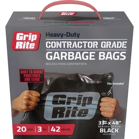 Grip Rite Grip Rite Gal Heavy Duty Contractor Black Trash Bag