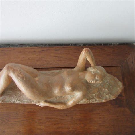 Proantic Sculpture En Terre Cuite Femme Nue Allong E Sign Ary Bitt