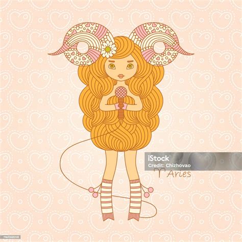 Ilustración De Zodiac Signo Aries Vector Dibujo A Mano Ilustración Y