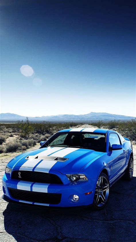 Neon Blue Mustang Wallpaper