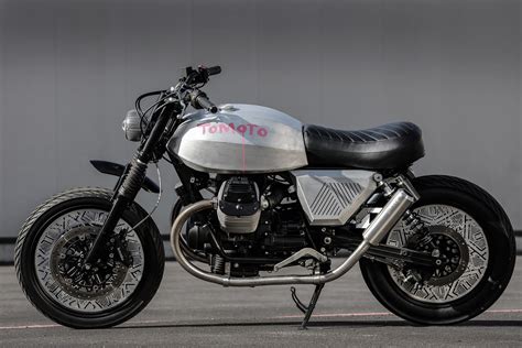 This Custom Moto Guzzi Motorcycle Rolls On Hypnotizing Laser Cut Aluminum Wheels Maxim