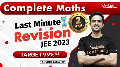 Jee Complete Maths Revision One Shot Arvind Kalia Sir