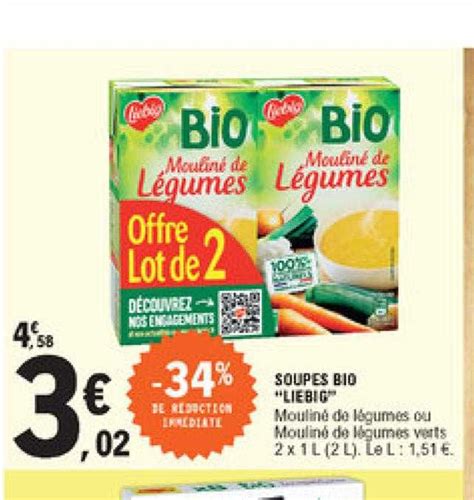 Promo Soupes Bio Liebig Chez E Leclerc ICatalogue Fr