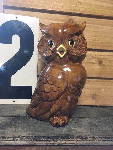 Vintage Ceramic Owl Large Owl Hoot Owl Albertas Molds Retro Etsy