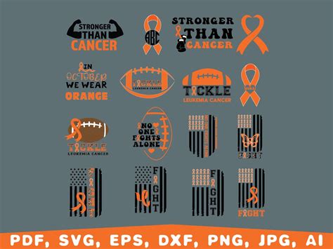 Leukemia Cancer Awareness Svg Orange Ribbon Svg Leukemia Etsy