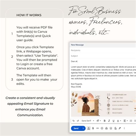 Email Signature Template Gmail Canva Template Editable In Canva Email