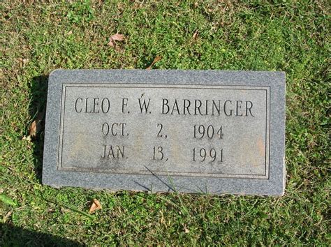 Cleo W Fredrick Barringer 1904 1991 Find A Grave Memorial