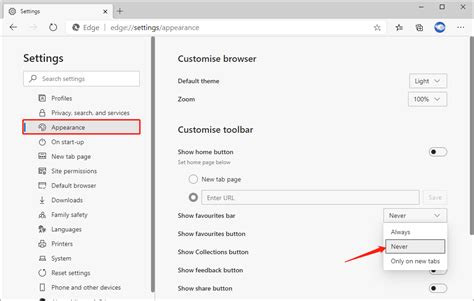 How To Remove The Favorites Bar From Microsoft Edge New Tab Bitwarsoft