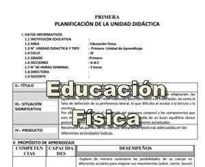 Unidades Did Cticas Y Sesiones De Aprendizaje De Educaci N F Sica