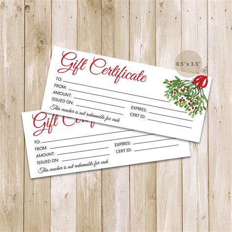 Printable Gift Certificate Template Gift Card Printable Gift - Etsy