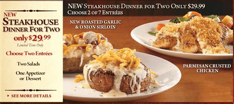 Longhorn Steakhouse 4 Course Meal For Only 2999 For 2 People