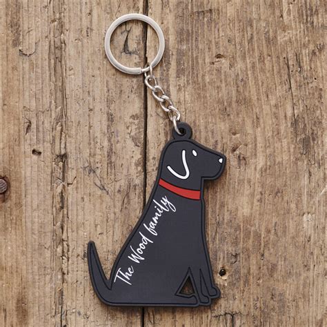 Black Labrador Key Ring Personalisation Available By Sweet William Designs