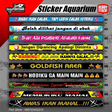 Stiker Aquarium Sticker Kaca Aquarium Stiker Ikan Stiker Fish Sticker