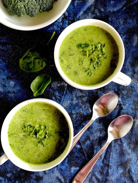 Creamy Broccoli Spinach Soup Vegan Brocolli Soup Recipes Spinach Soup Recipe Spinach Soup