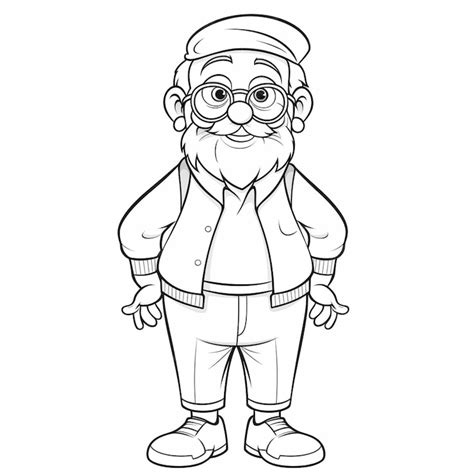 Premium Photo A Cartoon Man With Glasses And A Hat Standing In A Pose