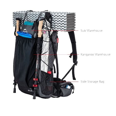 Mochila Rock 60L+5L Dyneema - Naturehike Argentina