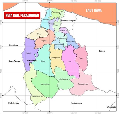 Peta Kabupaten Pekalongan Lengkap 18 Kecamatan | Uspace.id