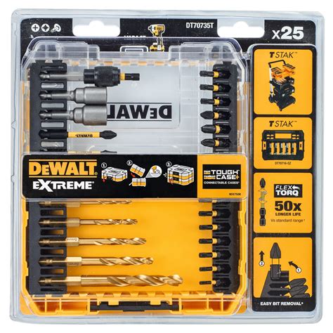 DeWALT Bohrer Bit Set EXTREME FLEXTORQ 25 Tlg Im Tough Case