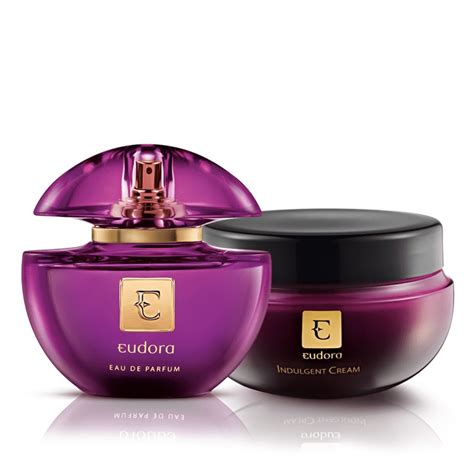 Kit Eudora Eau De Parfum Indulgent Cream Eudora Roxo Edp Hidratante