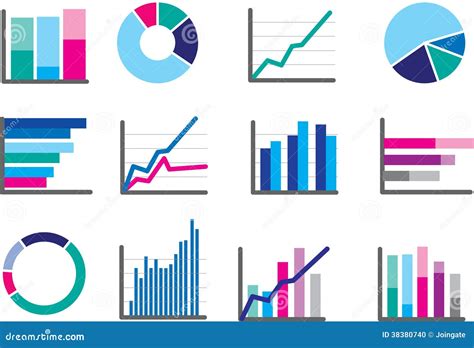 Icons Of Financial Data Money Or Performance Graphs Stock Illustration