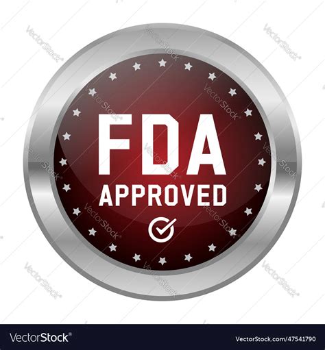 Glossy Fda Aprroved Label Stamp Badge Seal Vector Image