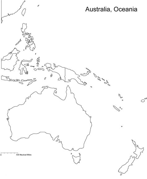 Blank Map Of Oceania Printable Outline Map Of Oceania Whatsanswer