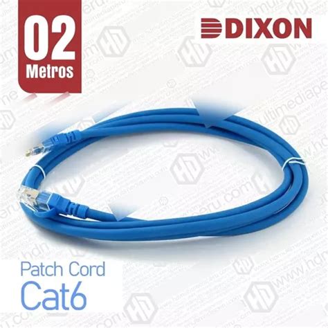 Patch Cord 2mt Cat6 Dixon Lszh 2mts Azul Certificado Sellado Cuotas