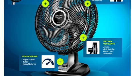 Ventilador De Mesa Mondial Vtx P Preto Ponto